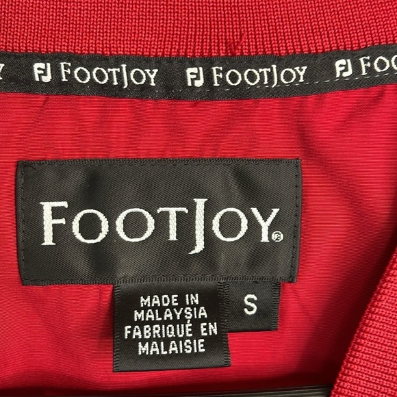 FootJoy Mens Red Windbreaker Shirt Jacket Red V-Neck Short Sleeve Pockets Golf S - Picture 9 of 12